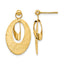 14K Polished and Scratch Finish Oval Post Earrings