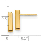 14K Polished Post Bar Earrings