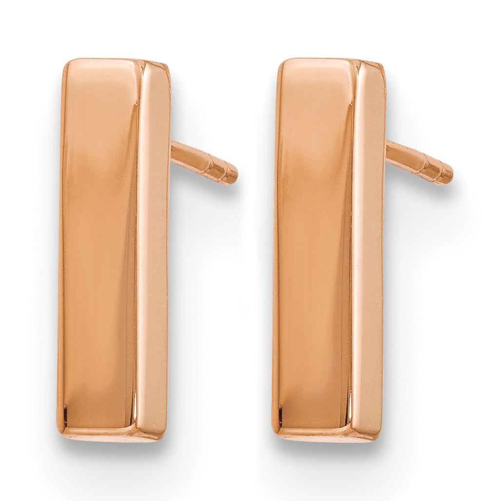 Minimalist Post Earrings in 14K Rose Gold, 12.5mm Secondary image