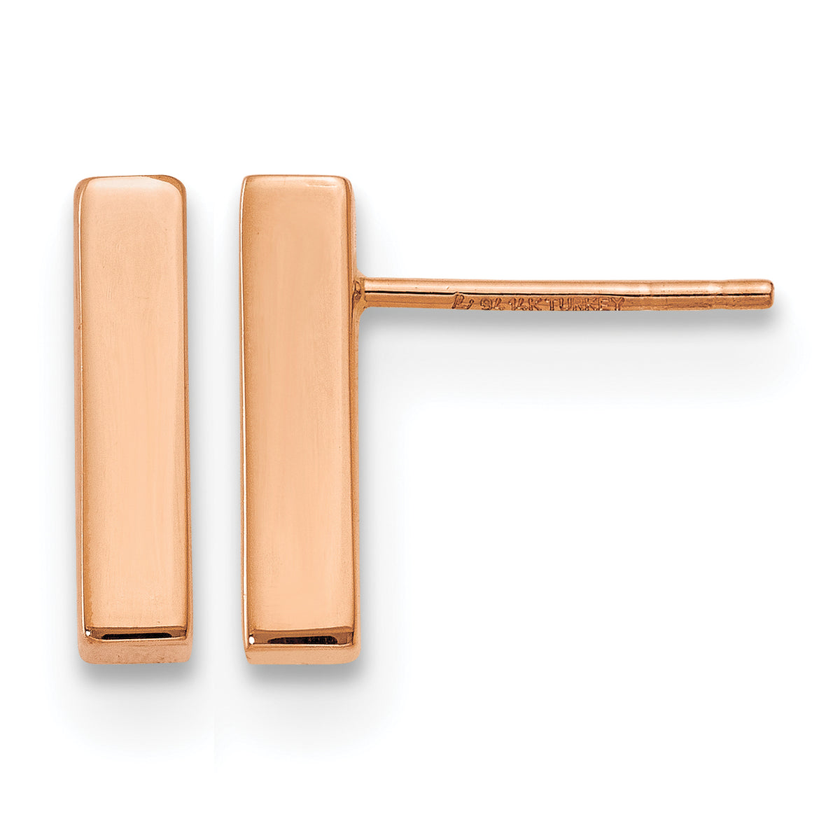 14K Rose Gold Polished Post Earrings Main image