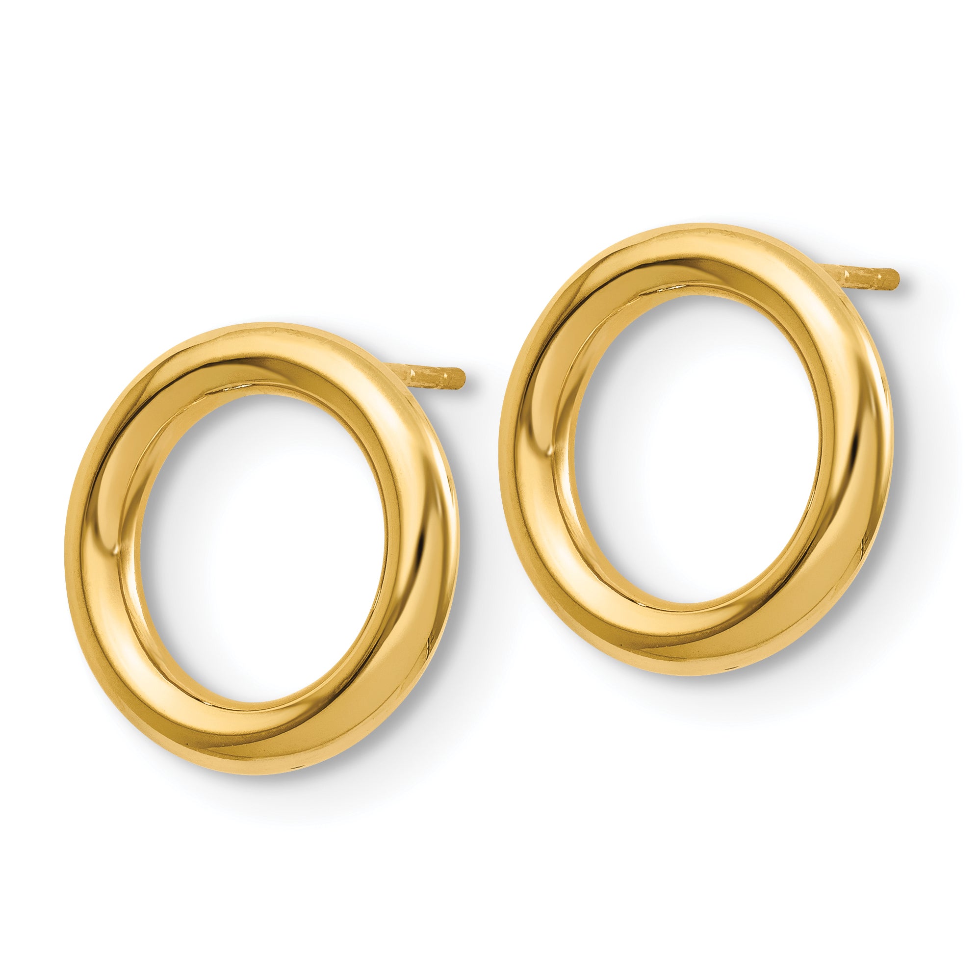 14K Polished Circle Post Earrings Secondary image