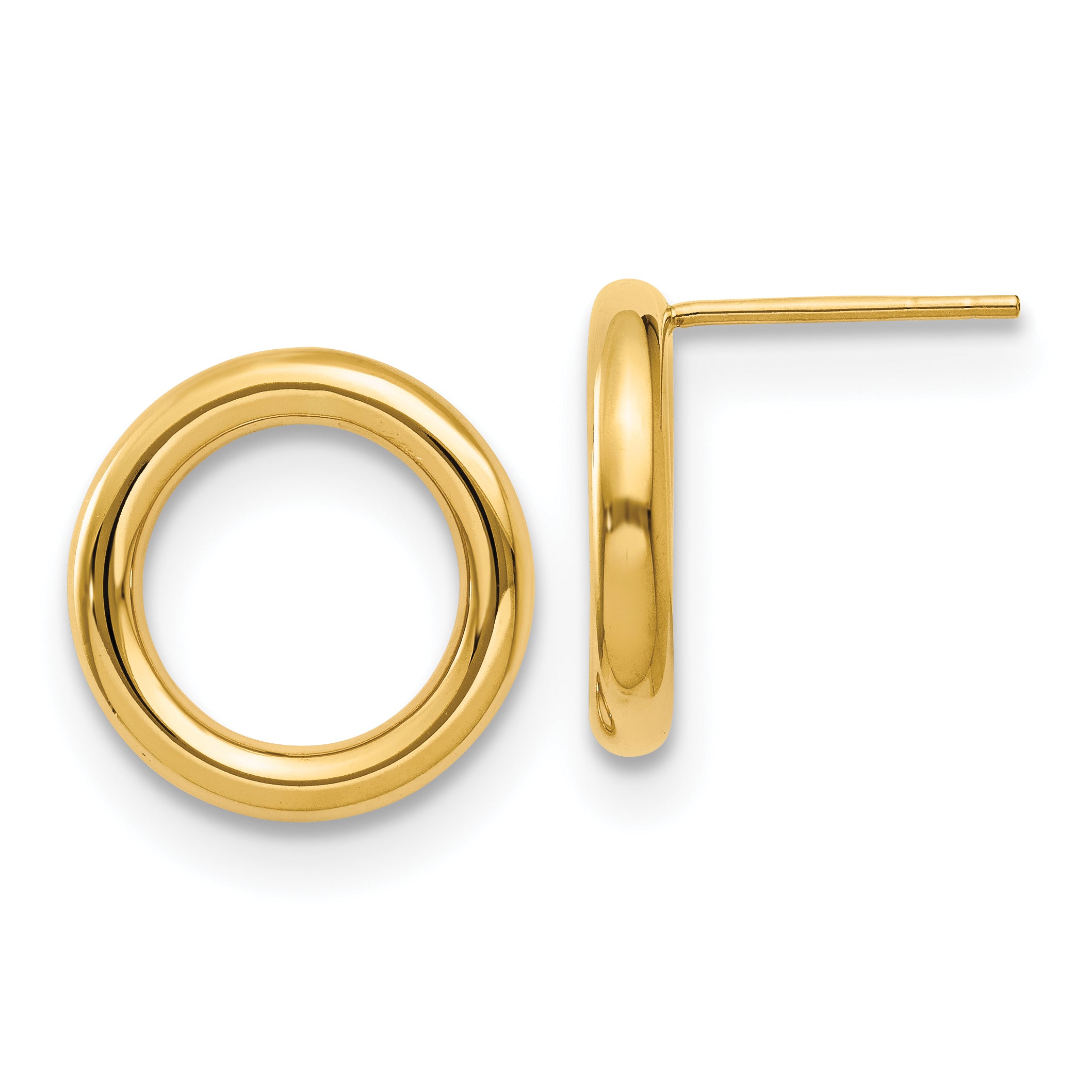 14K Polished Circle Post Earrings