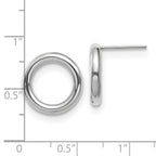 14K White Gold Polished Circle Post Earrings