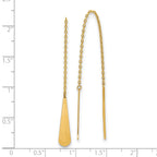 14K Polished Tear Drop Threader Earrings