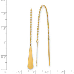 14K Polished Tear Drop Threader Earrings