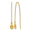14K Polished and Textured Tear Drop Threader Earrings