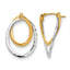 14K with White Rhodium Polished Fancy Hoop Earrings