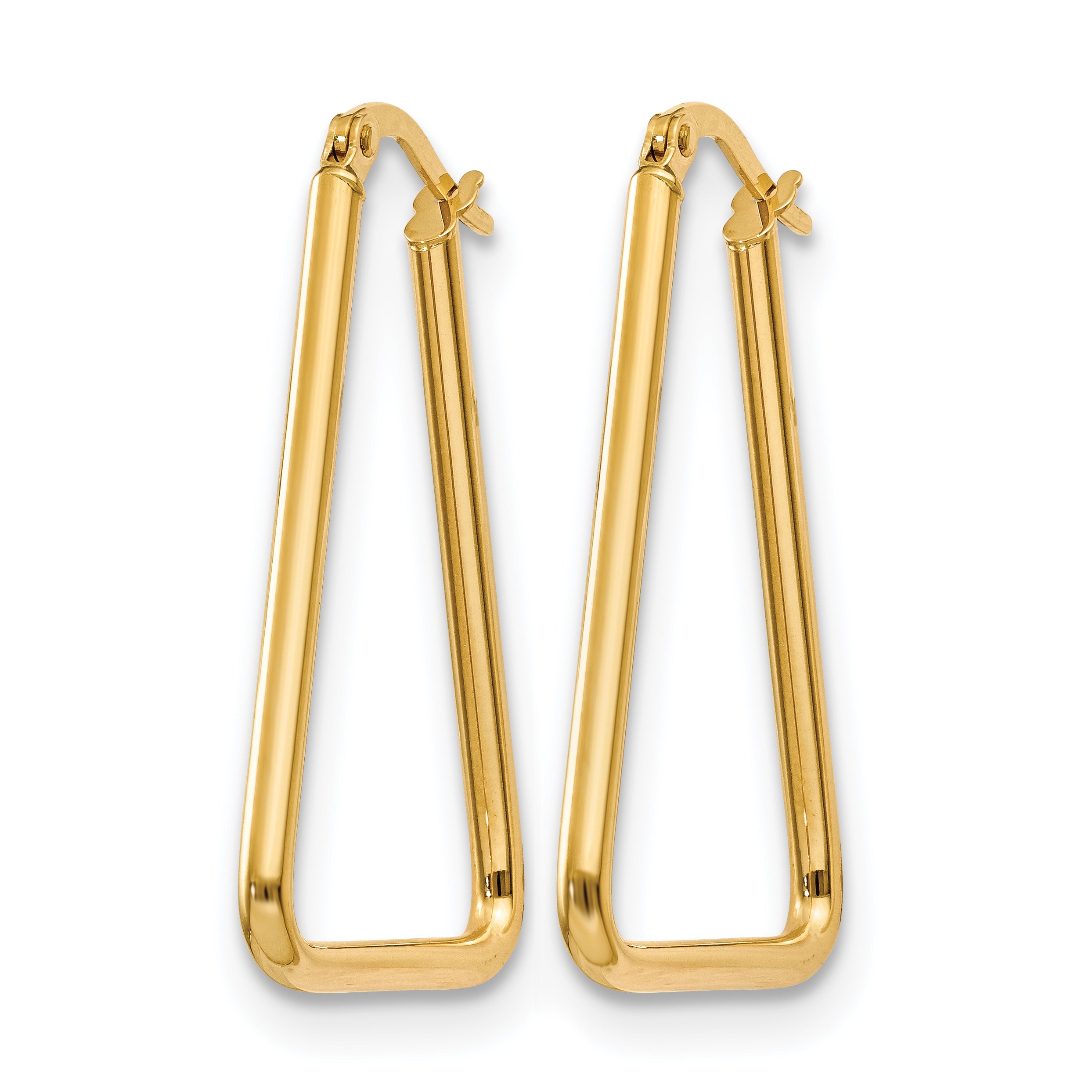 Geometric Hoop Earrings in 14K Yellow Gold, 32.5mm Secondary image