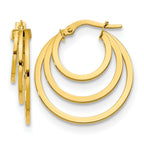14K Polished Fancy 3 Hoop Earrings