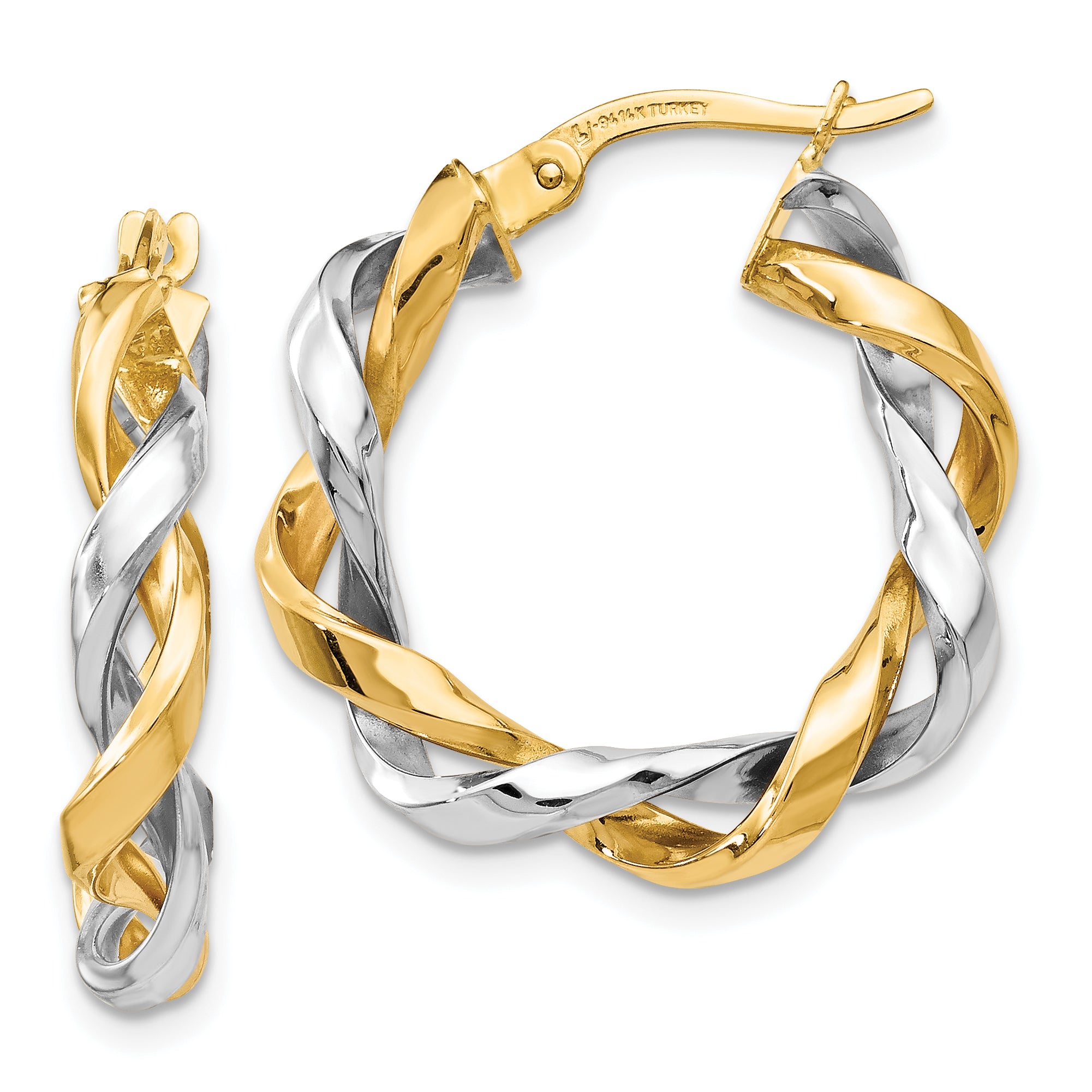 14K Two-tone Hoop Earrings Main image