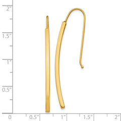 14K Polished Dangle Bar Earrings