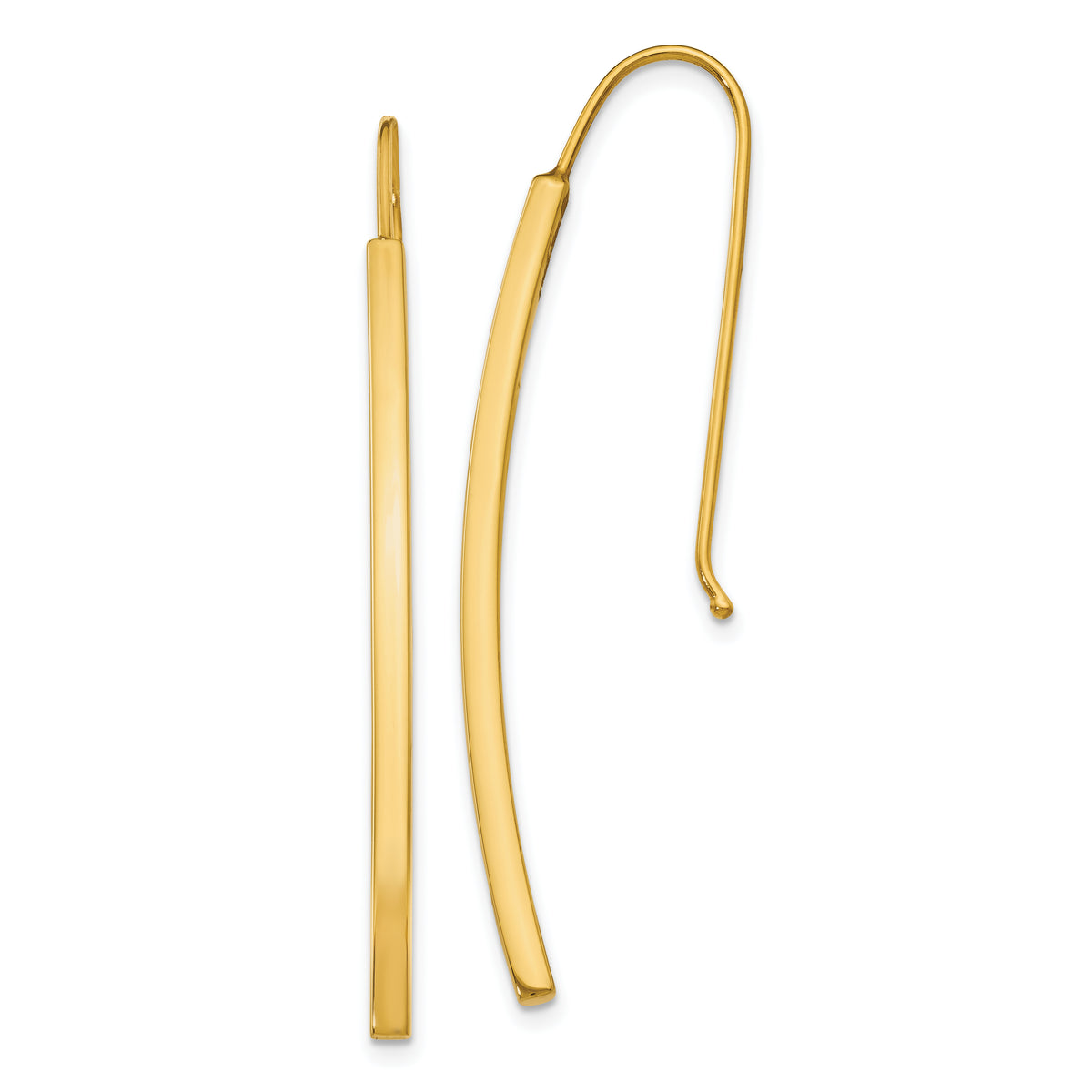 14K Polished Dangle Bar Earrings