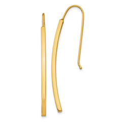 14K Polished Dangle Bar Earrings