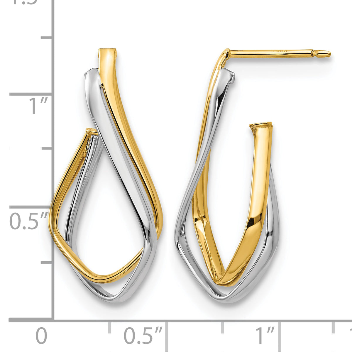 Stud Earrings in 14K Yellow Gold, 14.25mm - Sophia Jewelers