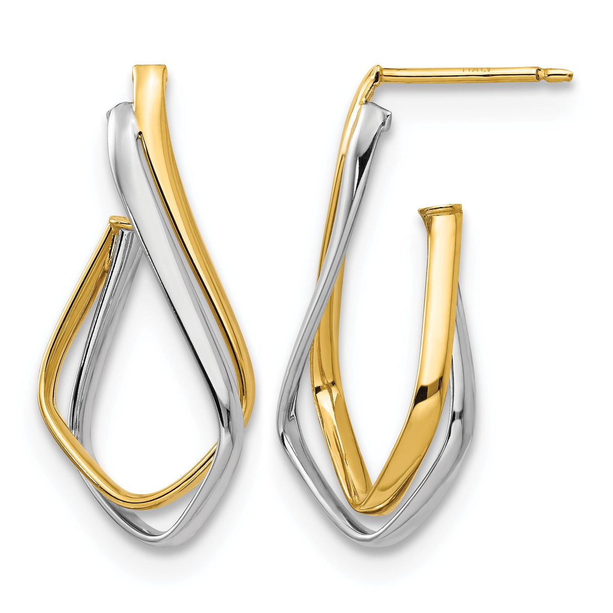 Stud Earrings in 14K Yellow Gold, 14.25mm - Sophia Jewelers