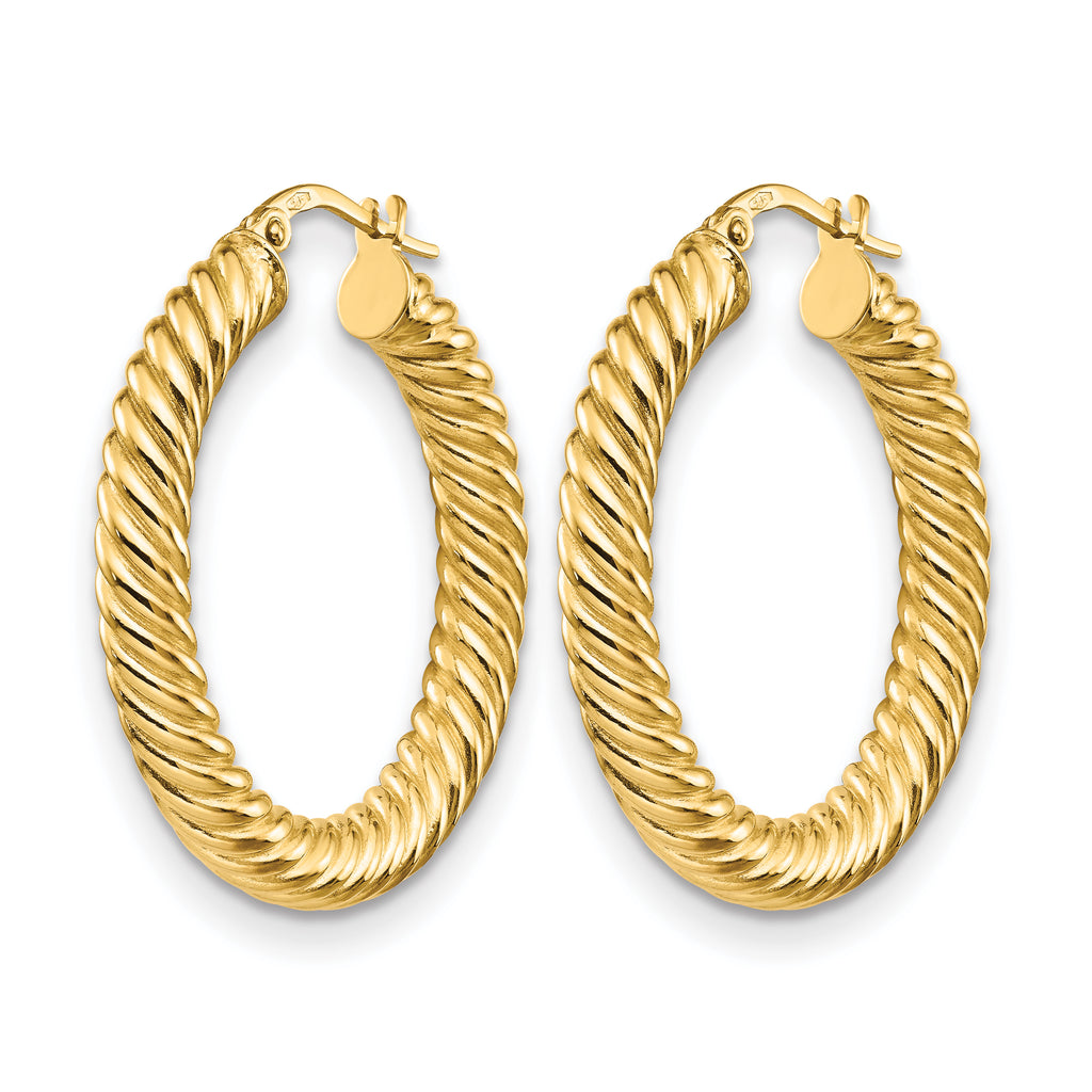 14K Polished Twisted Hoop Earrings