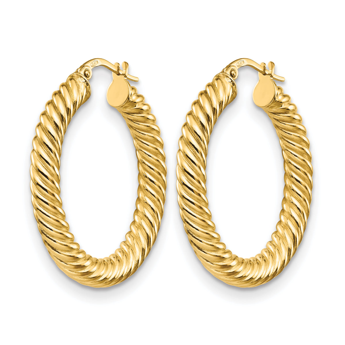 14K Polished Twisted Hoop Earrings