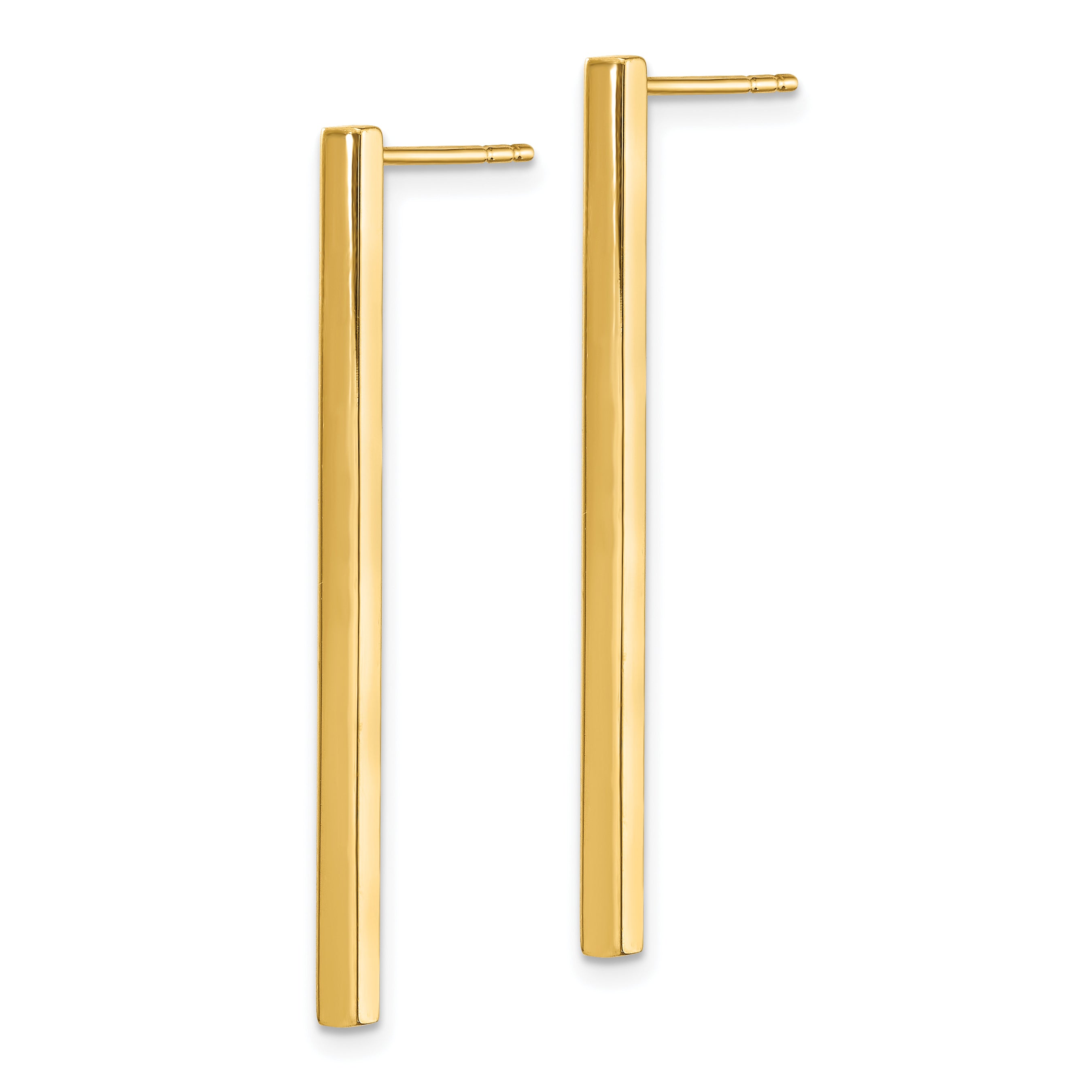 14K Polished Post Dangle Bar Earrings Secondary image