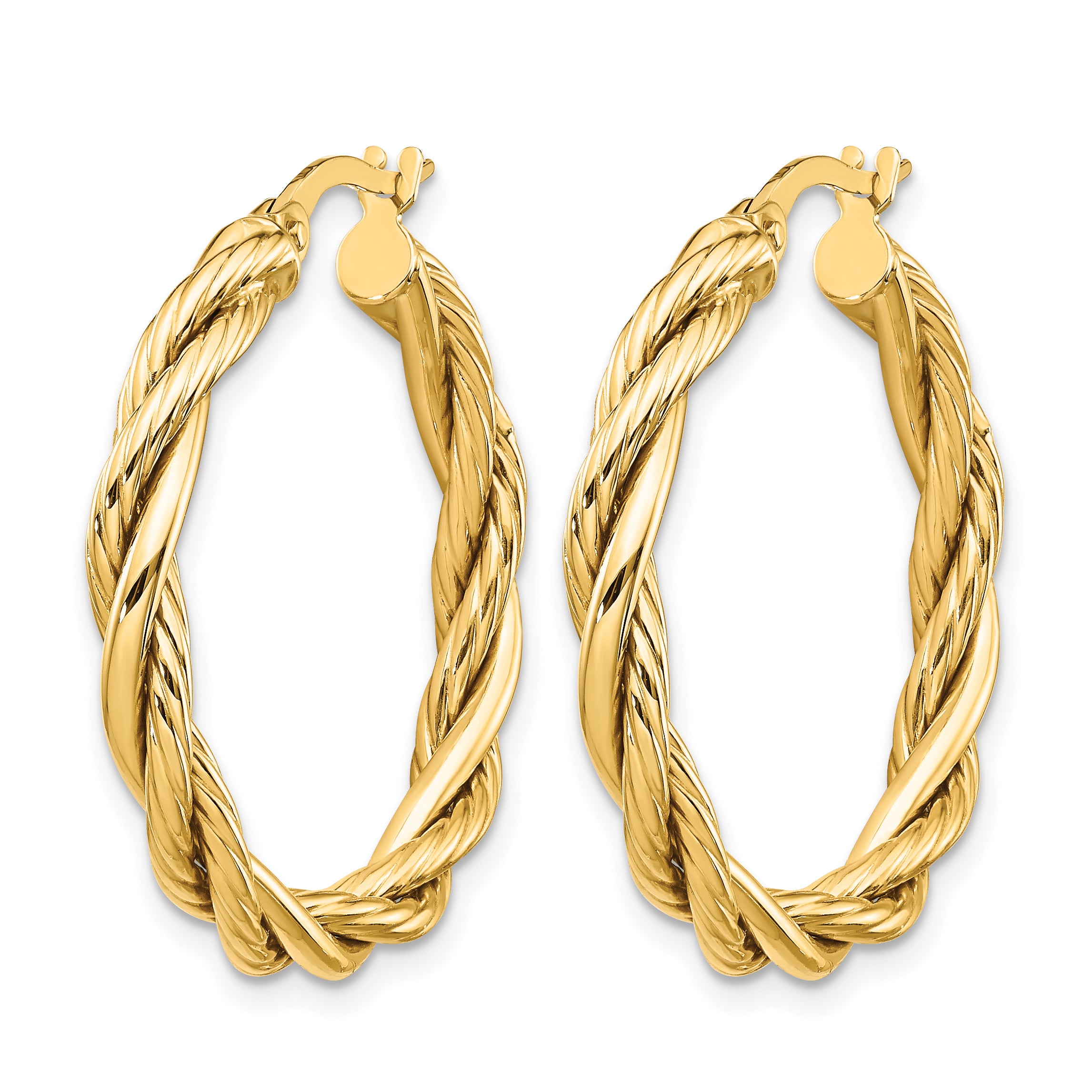 Twisted Hoop Earrings in 14K Yellow Gold, 28mm Secondary image