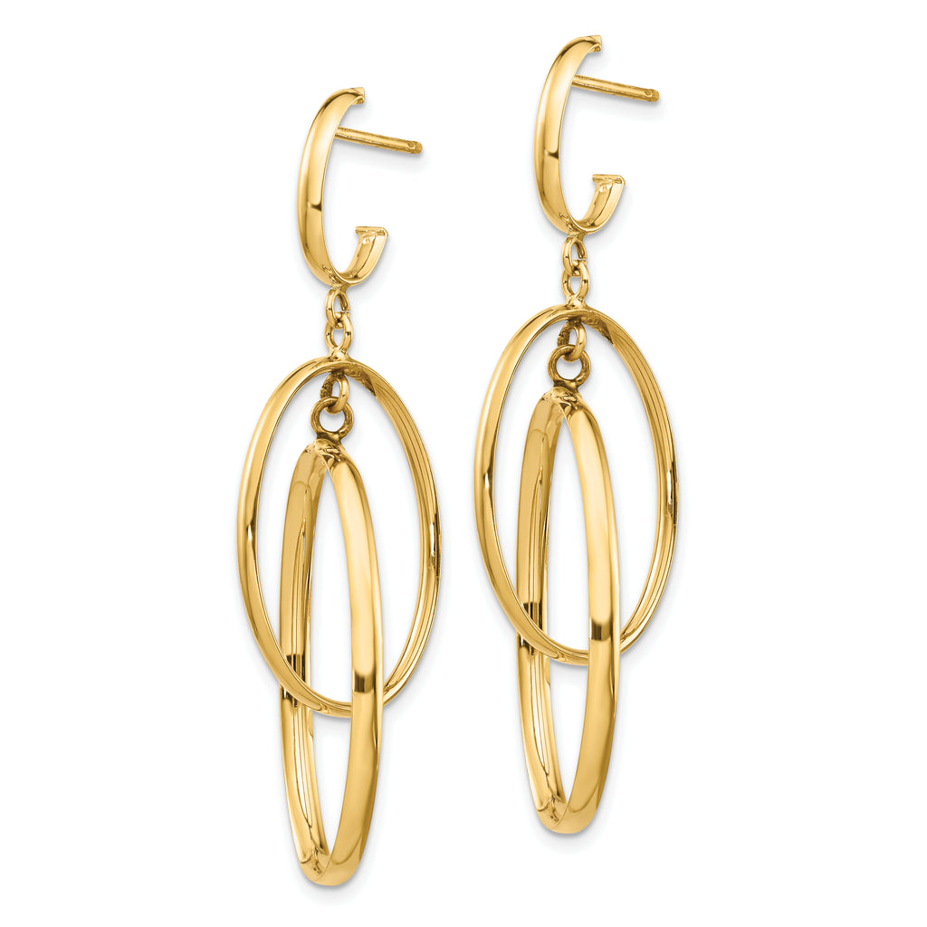 14K Polished Post Dangle Earrings