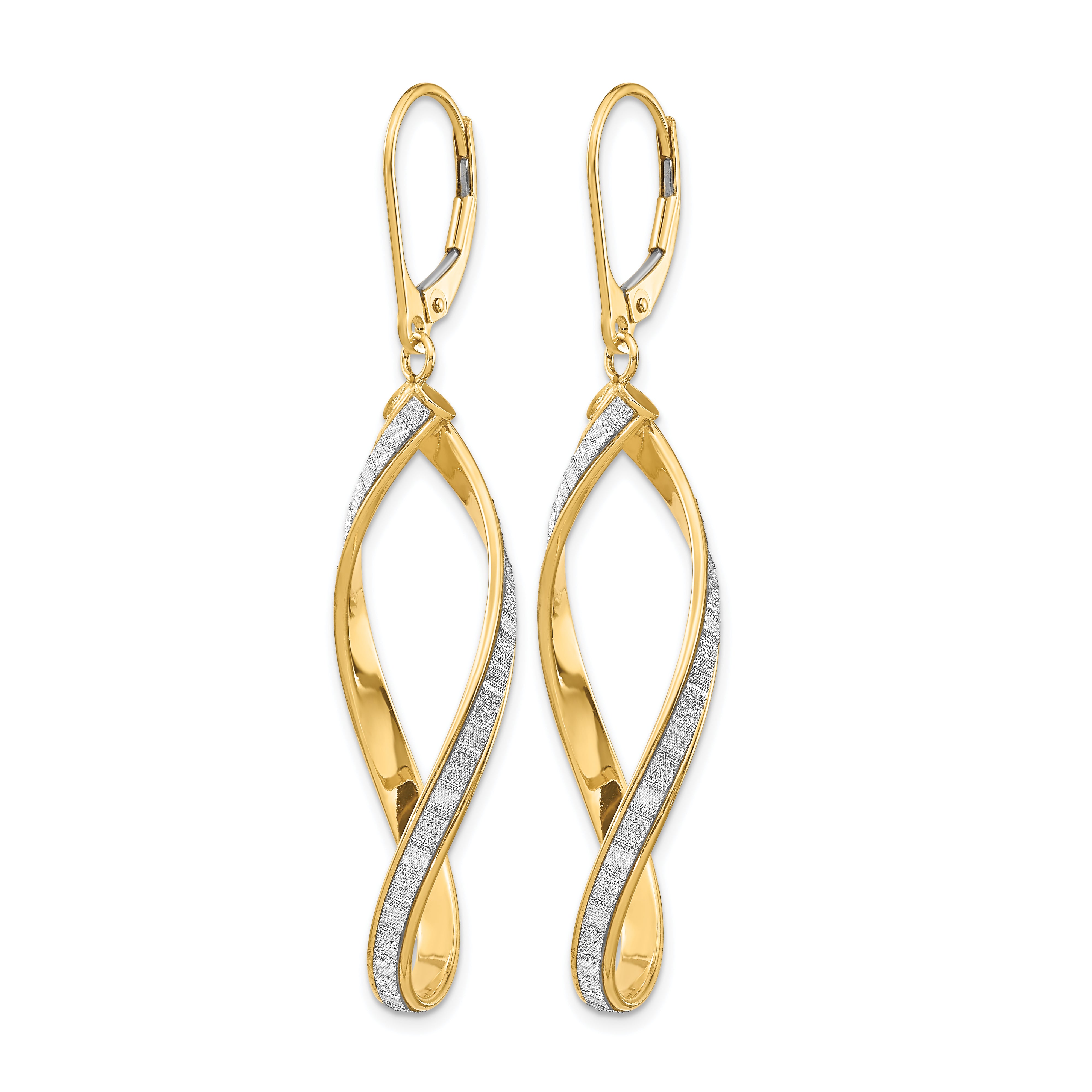 Glimmer-Infused Twisted Drop Earrings in 14K Yellow Gold Secondary image
