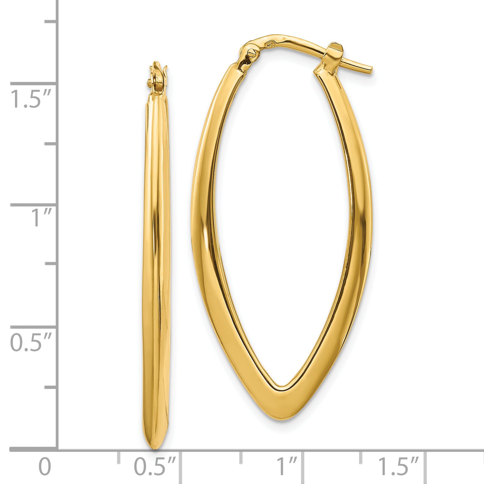 14K Polished Fancy Hoop Earrings Secondary image