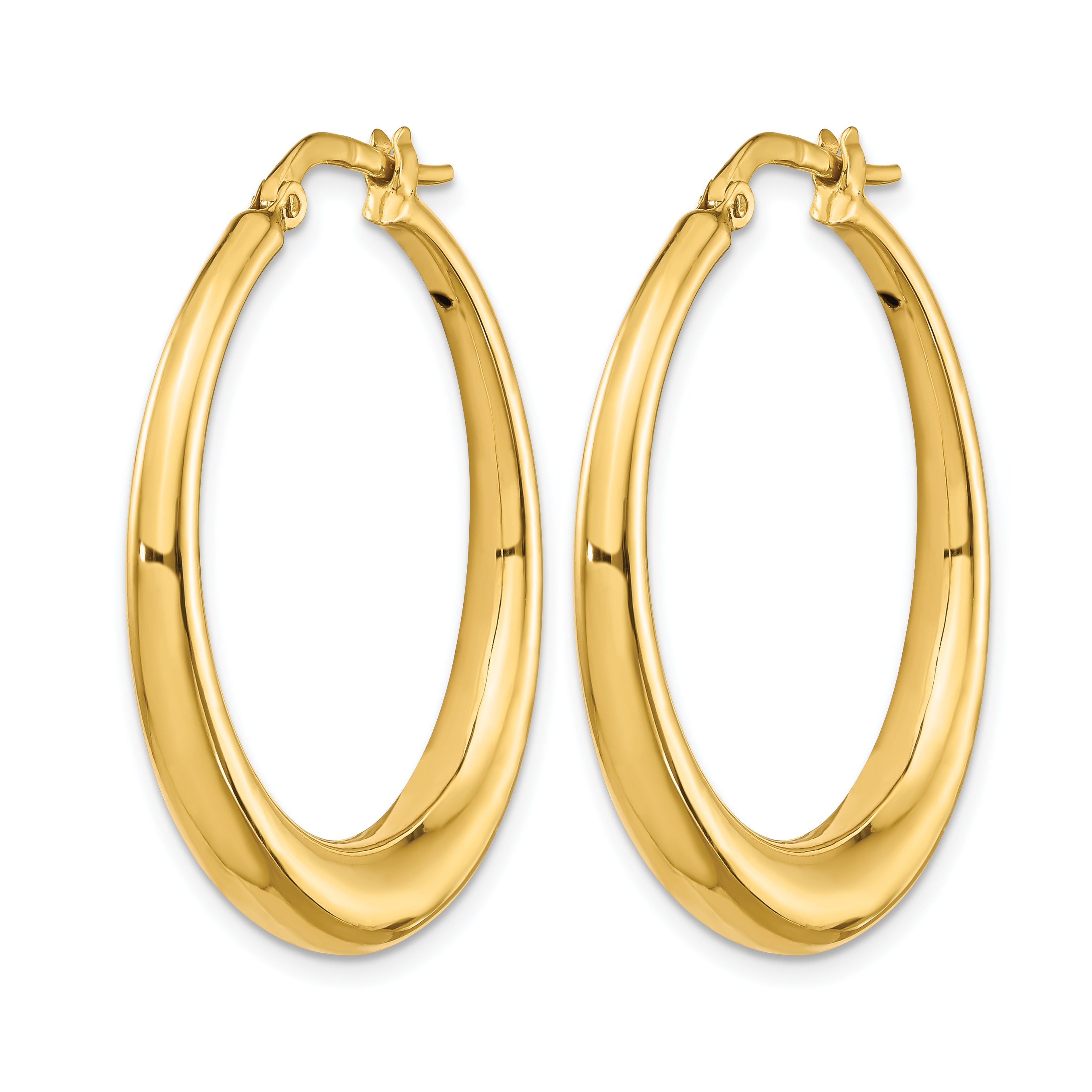 Fancy Hoop Earrings in 14K Yellow Gold, 32mm Secondary image
