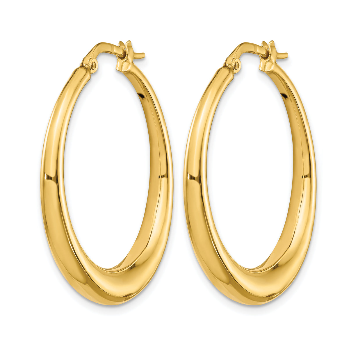 14K Polished Fancy Hoop Earrings