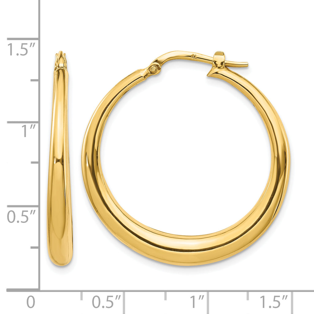 14K Polished Fancy Hoop Earrings