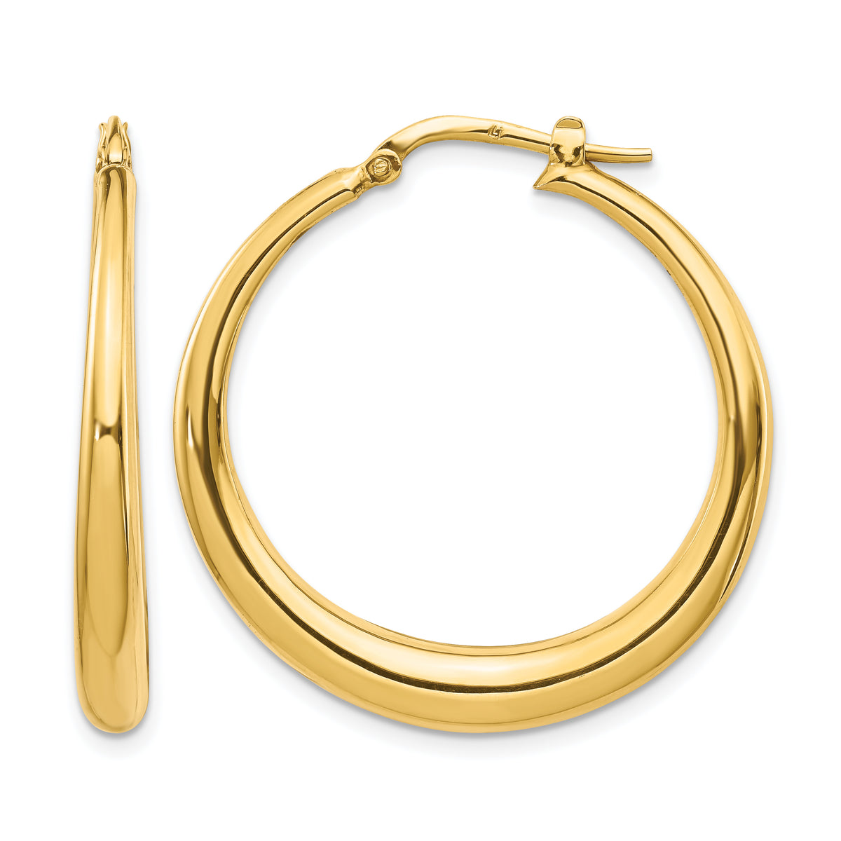 14K Polished Fancy Hoop Earrings Main image