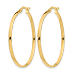14K 2mm Polished Hoop Earrings
