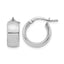 14K w/ White Rhodium Plating 6mm High Polished Huggie Earrings
