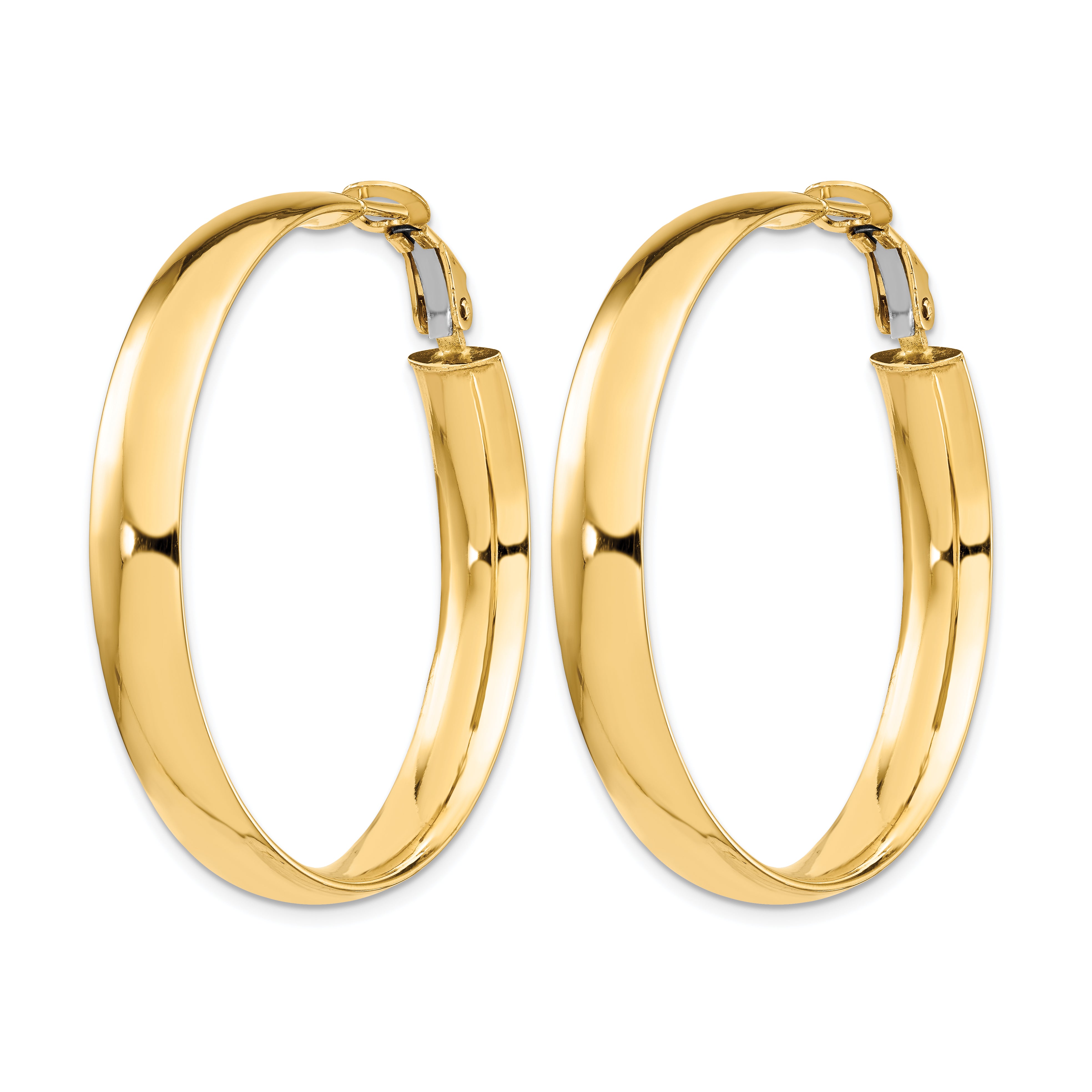 Polished Hoop Earrings in 14K Yellow Gold with Omega Clip Back Secondary image
