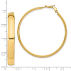 14K 6mm High Polished Omega Back Hoop Earrings