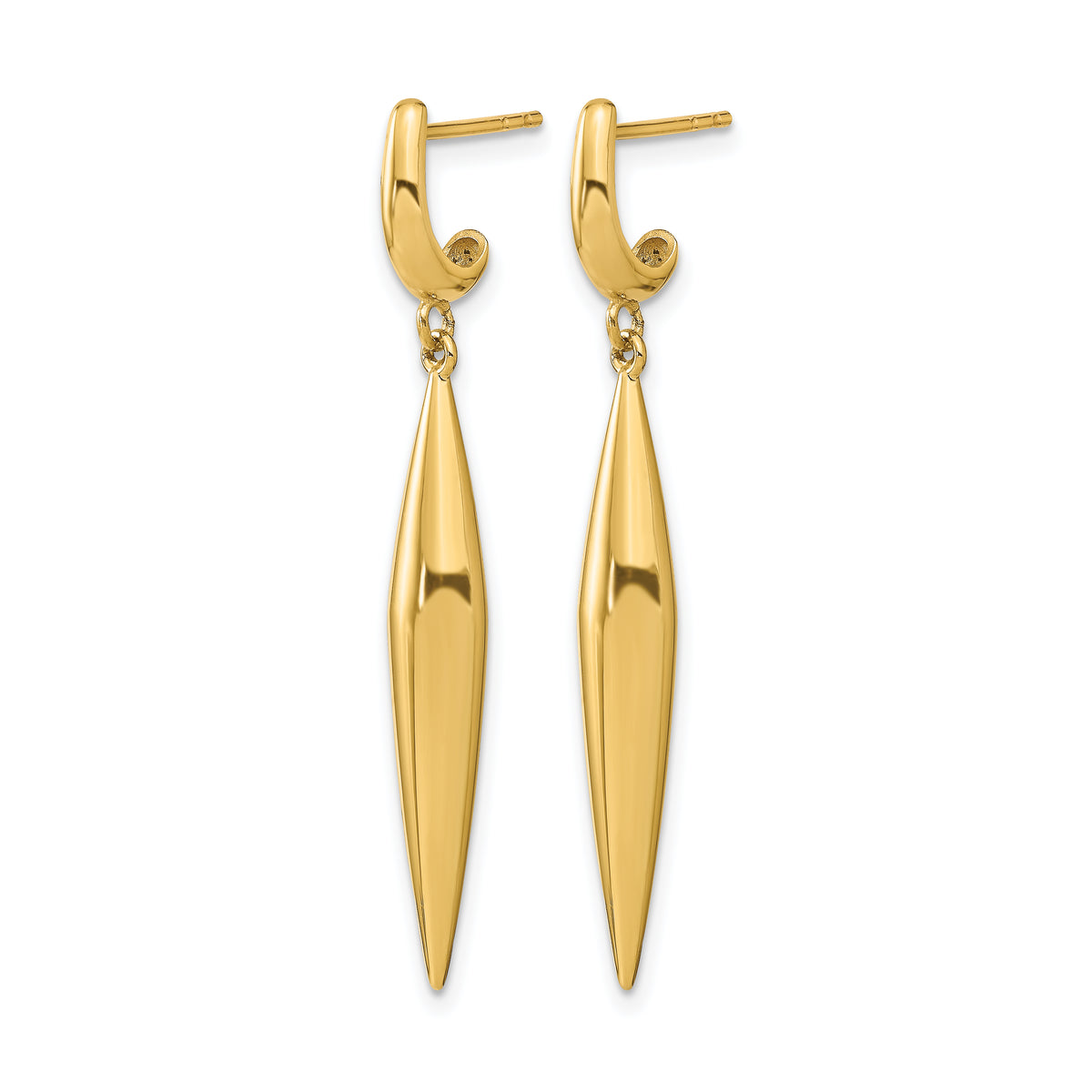 14k Polished Post Dangle Earrings