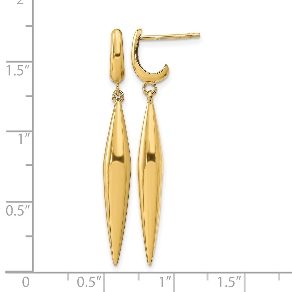 14k Polished Post Dangle Earrings