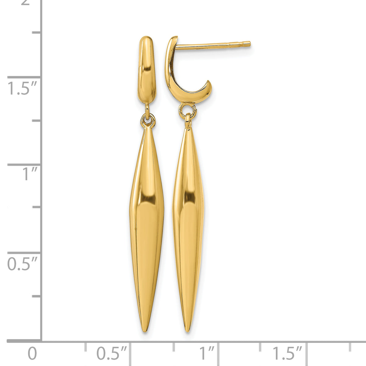 14k Polished Post Dangle Earrings