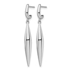 14k White Gold Polished Dangle Earrings