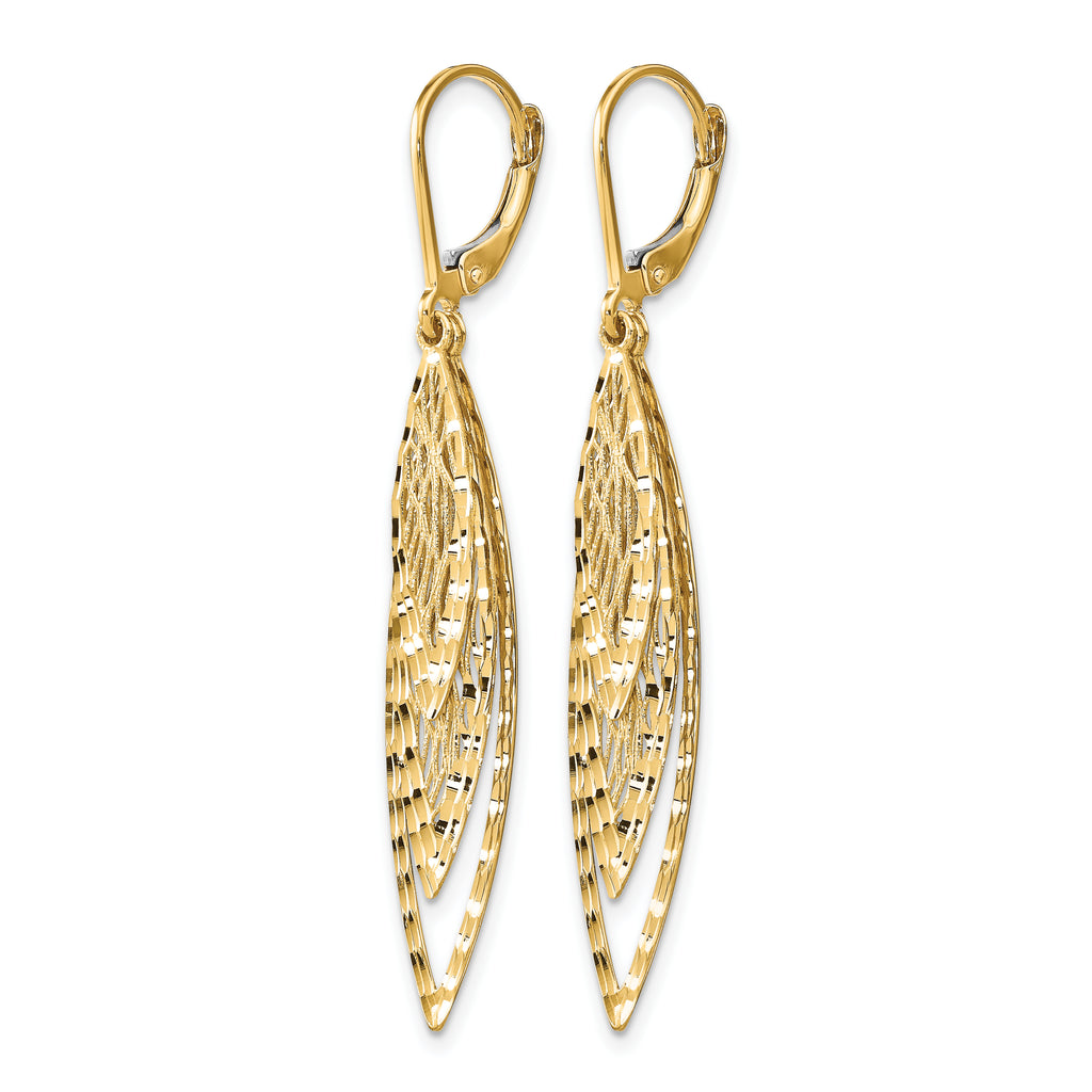 14k Polished D/C Leverback Earrings