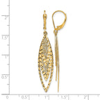 14k Polished D/C Leverback Earrings