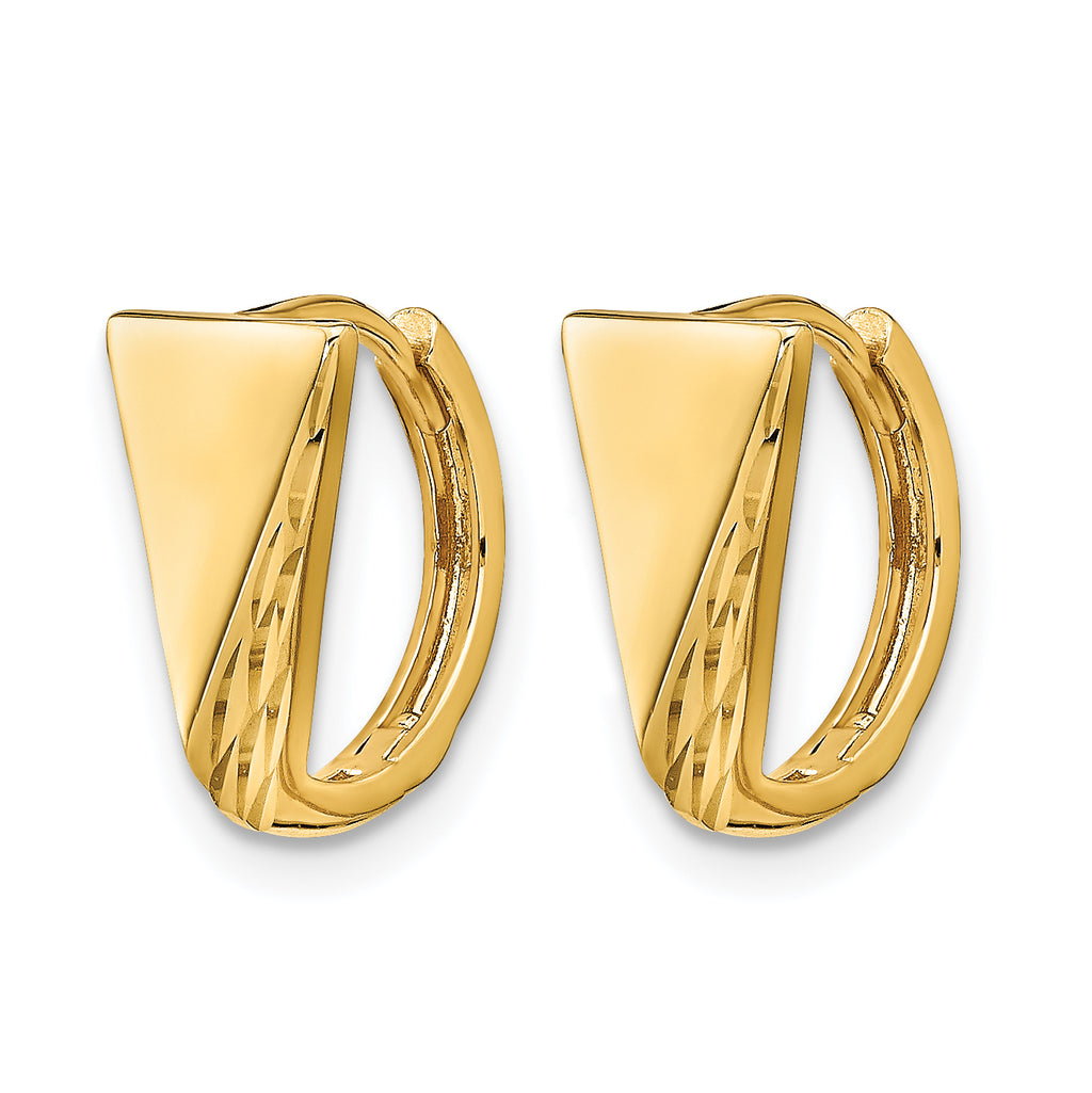 14k Polished D/C Huggie Earrings