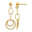14K Polished and Textured Post Dangle Earrings