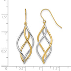 14k Two-tone Polished Dangle Earrings