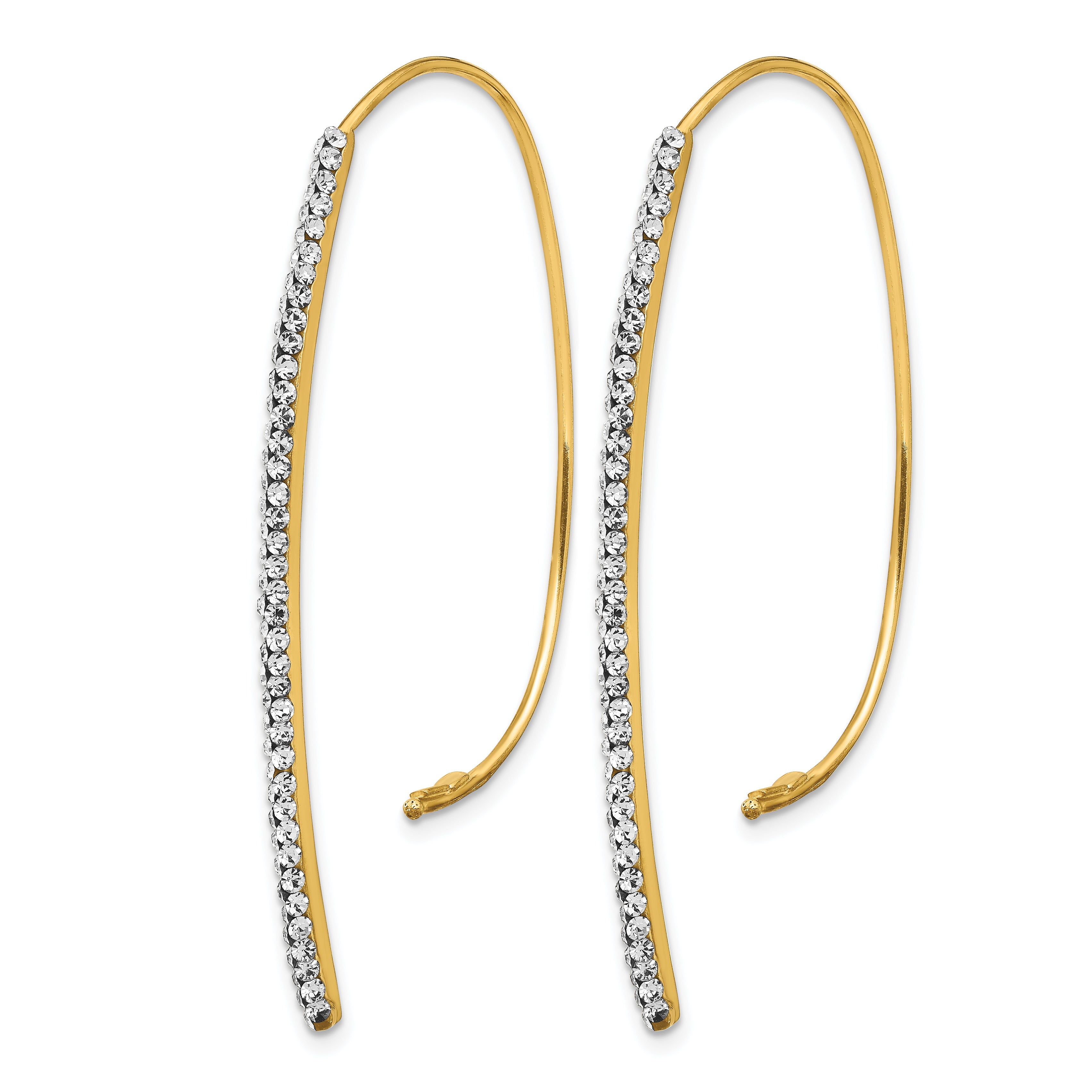 Crystal Threader Earrings in 14K Yellow Gold, 52mm Secondary image