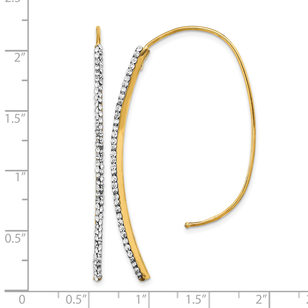 14k Polished Crystal Threader Earrings