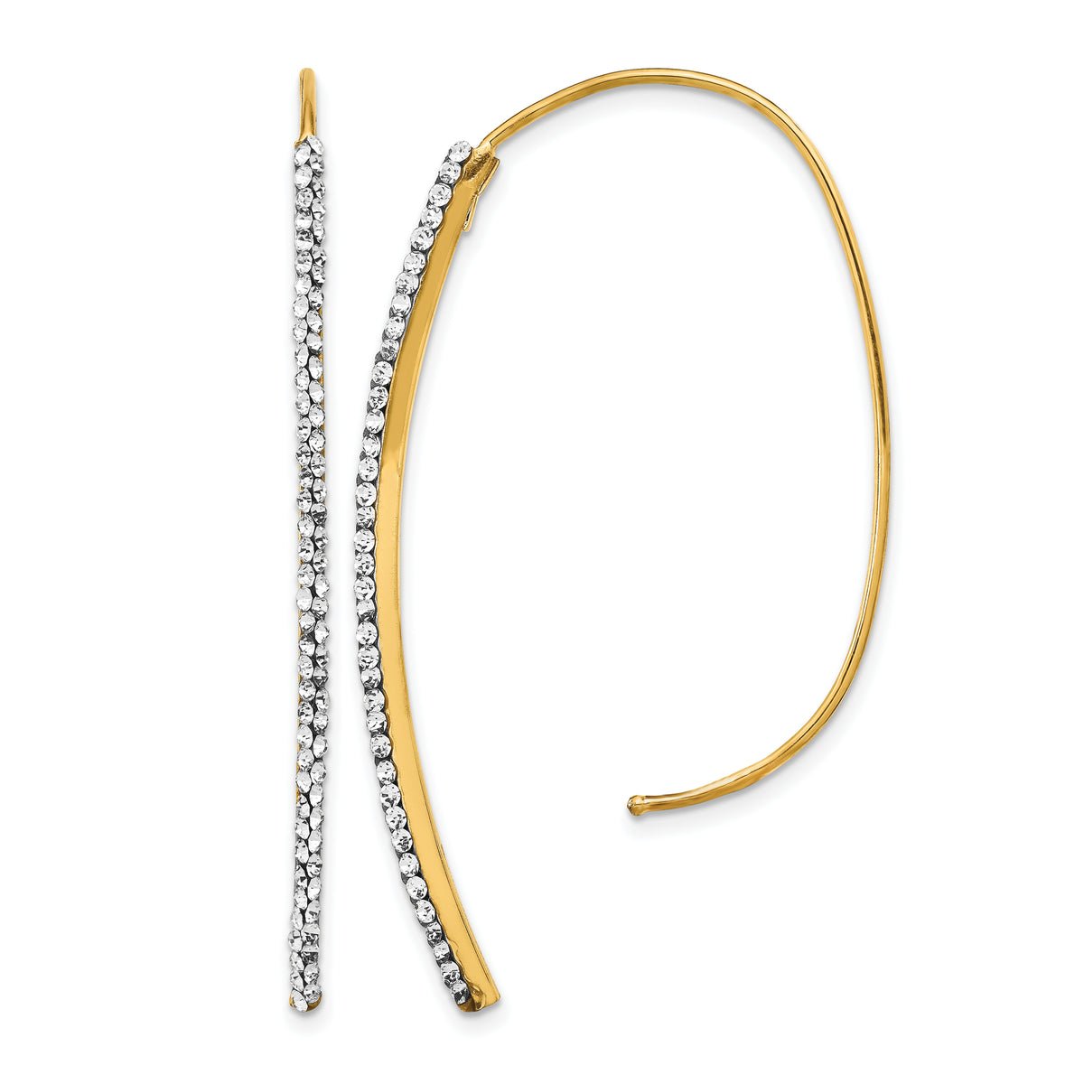 14k Polished Crystal Threader Earrings Main image