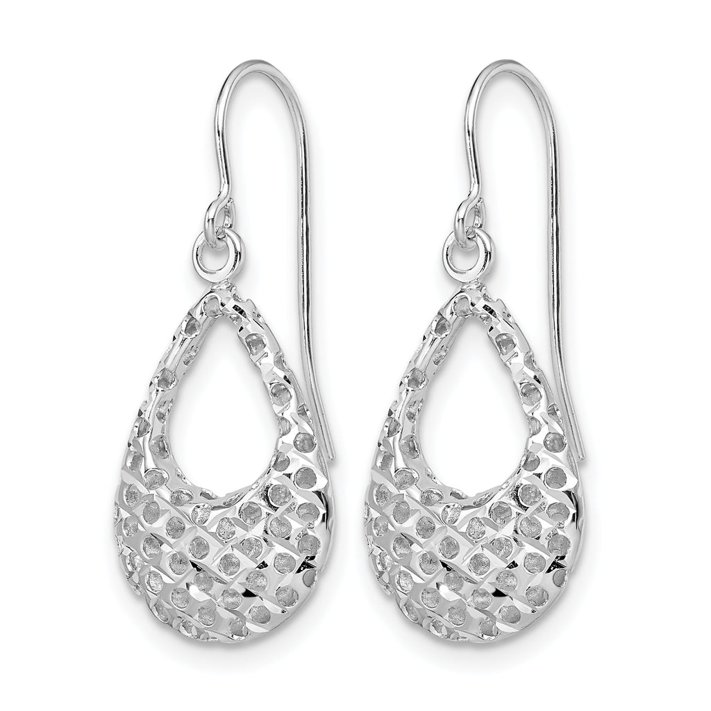 14K White Gold Shepherd Hook Earrings