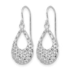 14K White Gold Shepherd Hook Earrings