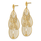 14k Polished D/C Post Dangle Earrings