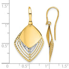 Dangle Earrings in 14K White Gold, Diamond-Cut - Sophia Jewelers